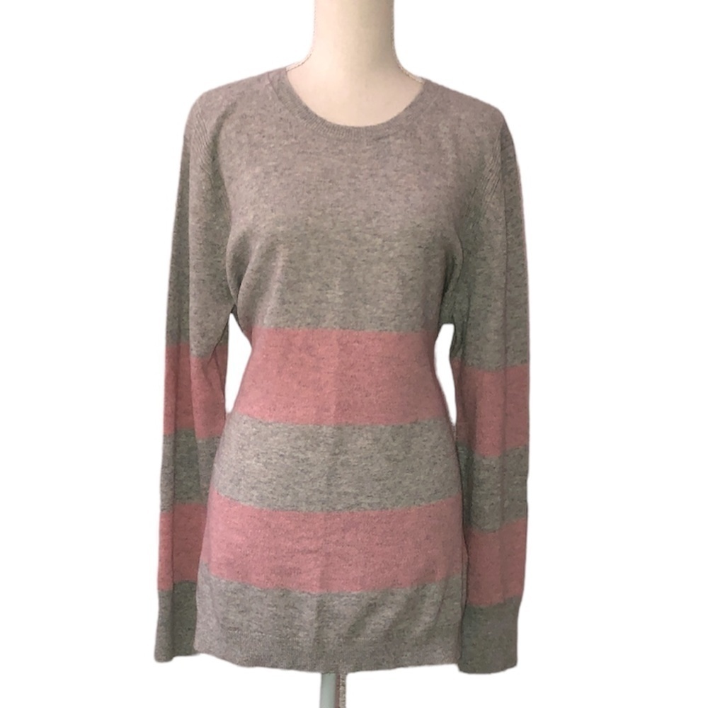 NEW BANANA REPUBLIC Wool Sweater Women's Size XL Gray Pink Cashmere By Filpucci